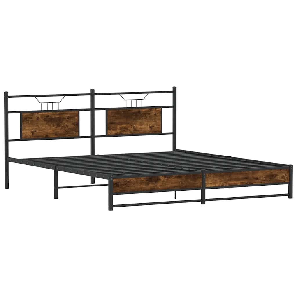 sengeramme uden madras 160x200 cm konstrueret træ røget eg