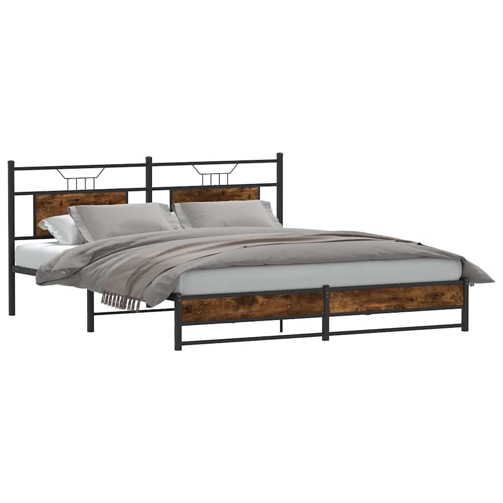 sengeramme uden madras 160x200 cm konstrueret træ røget eg