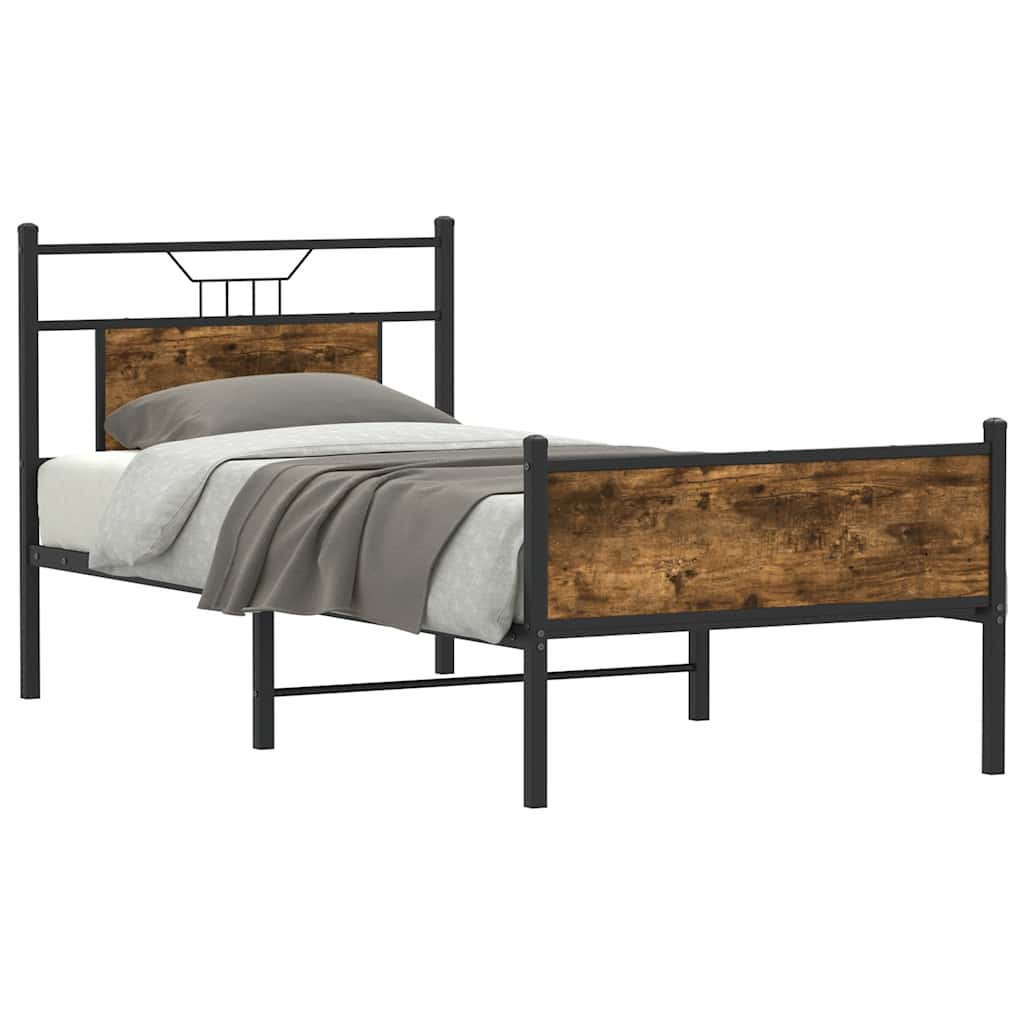 sengeramme 75x190 cm uden madras konstrueret træ røget eg