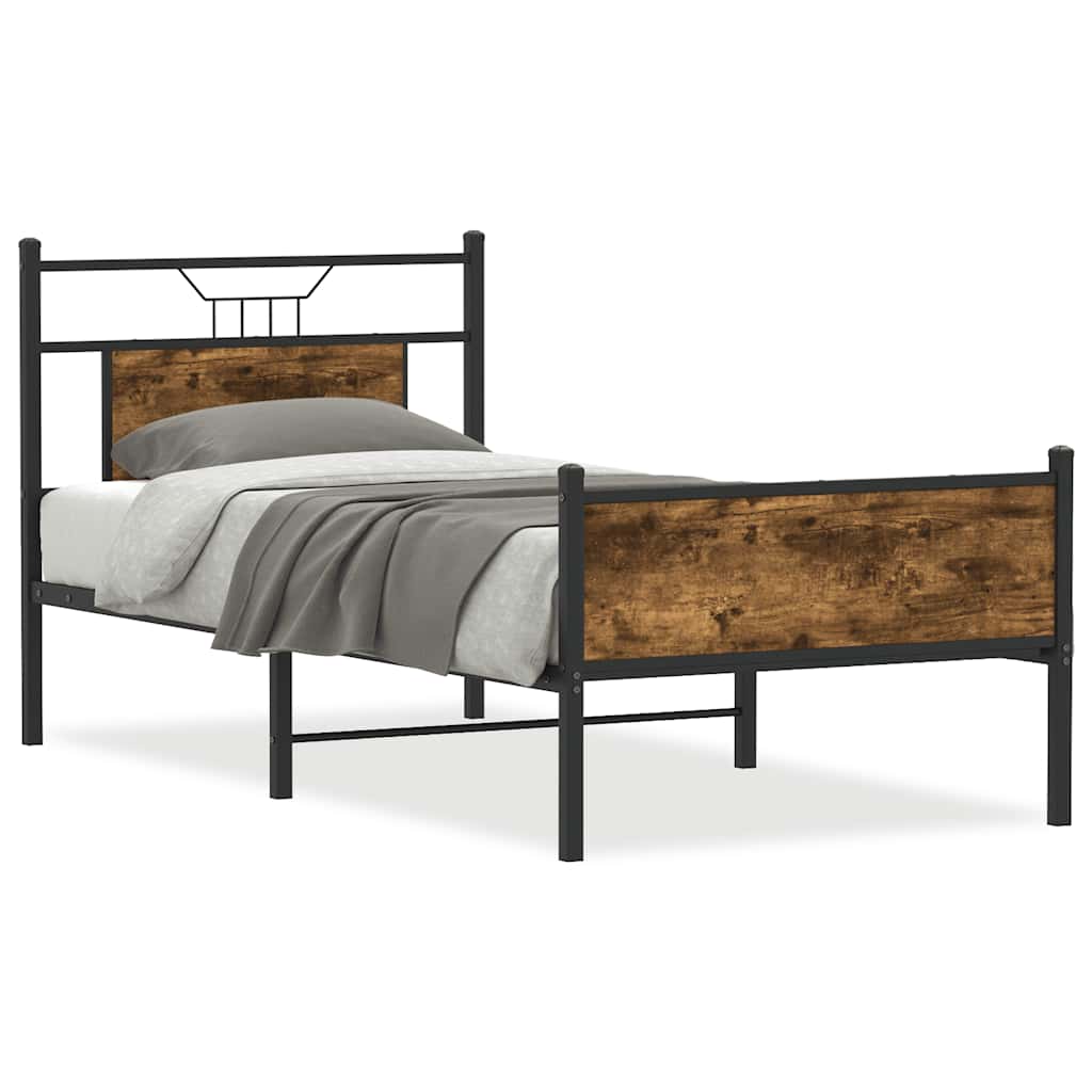 sengeramme 80x200 cm uden madras konstrueret træ røget eg