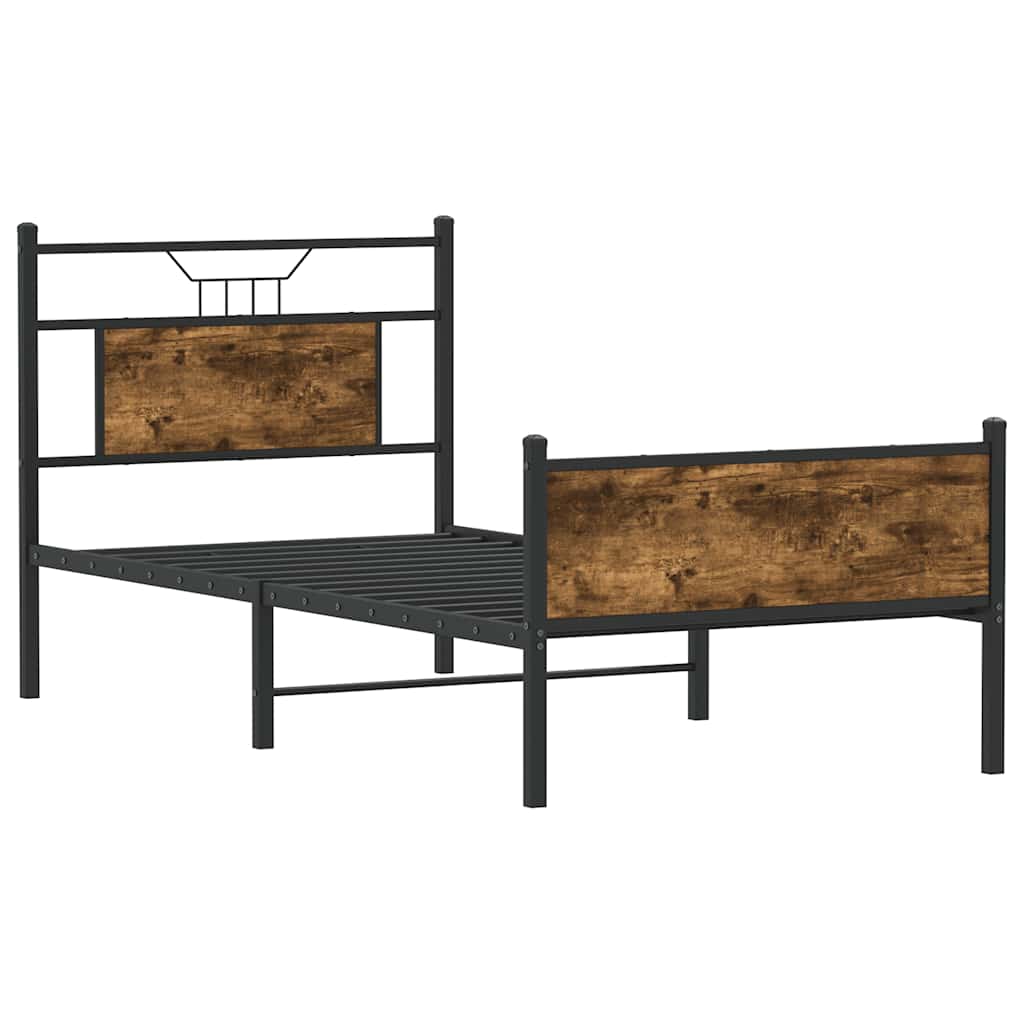 sengeramme 80x200 cm uden madras konstrueret træ røget eg