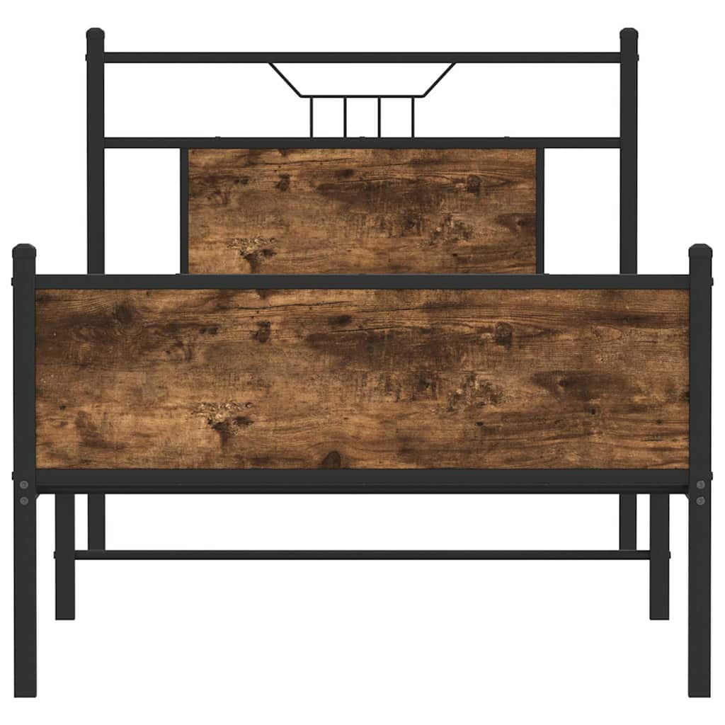 sengeramme 90x190 cm uden madras konstrueret træ røget eg