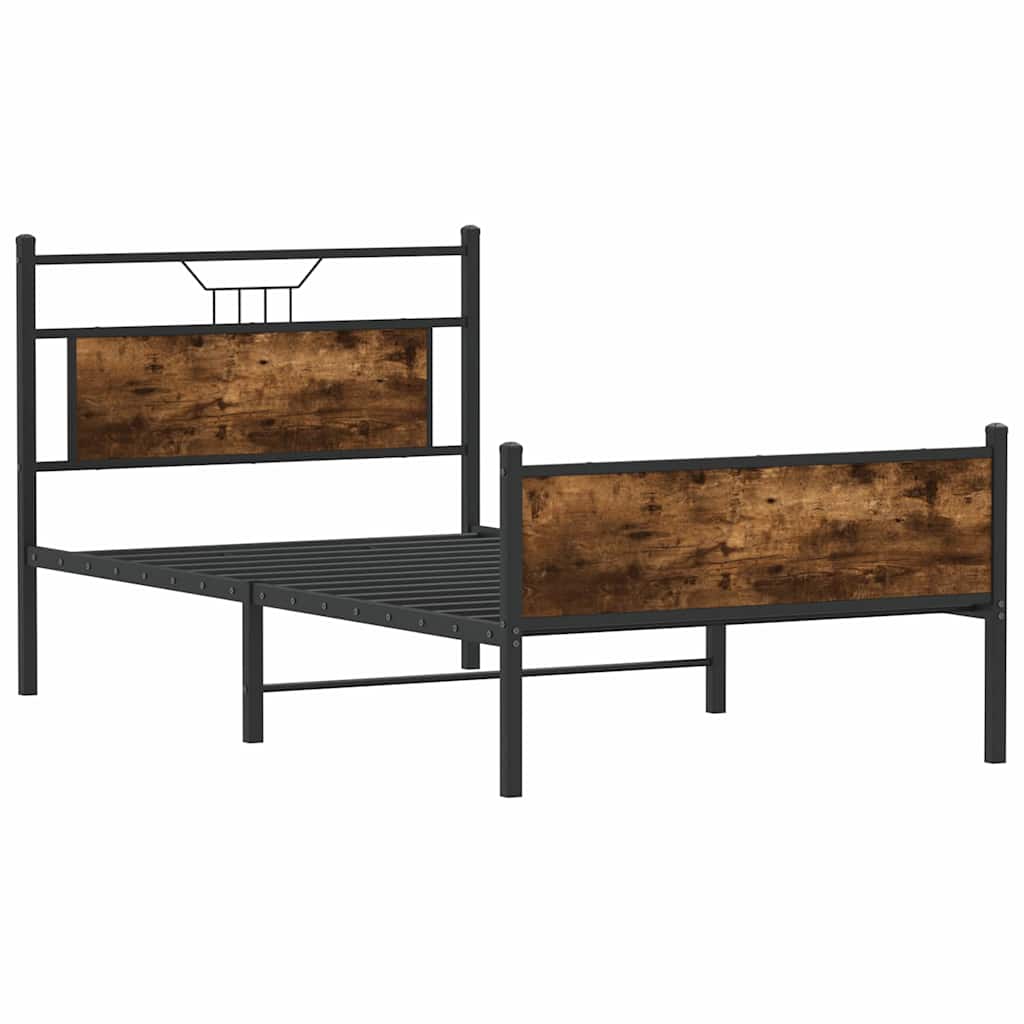 sengeramme 100x190 cm uden madras konstrueret træ røget eg