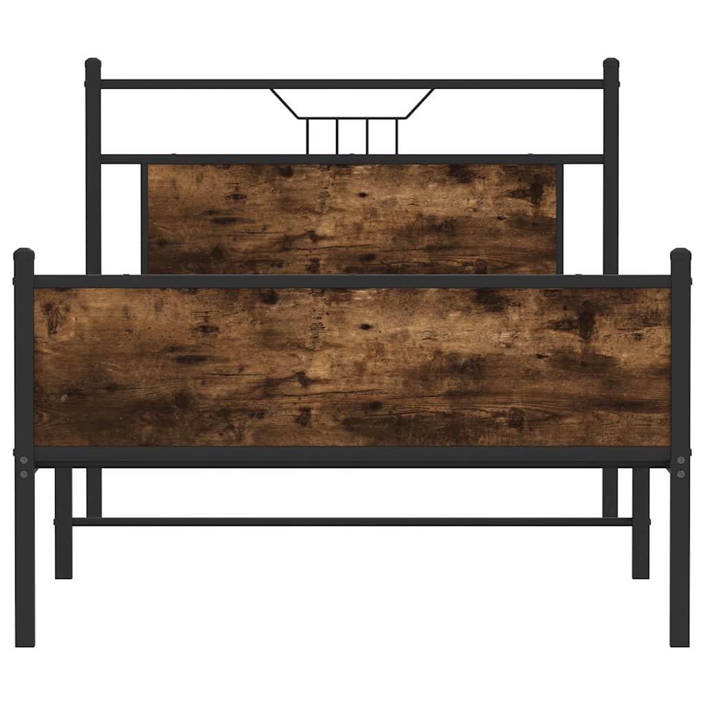 sengeramme 100x190 cm uden madras konstrueret træ røget eg