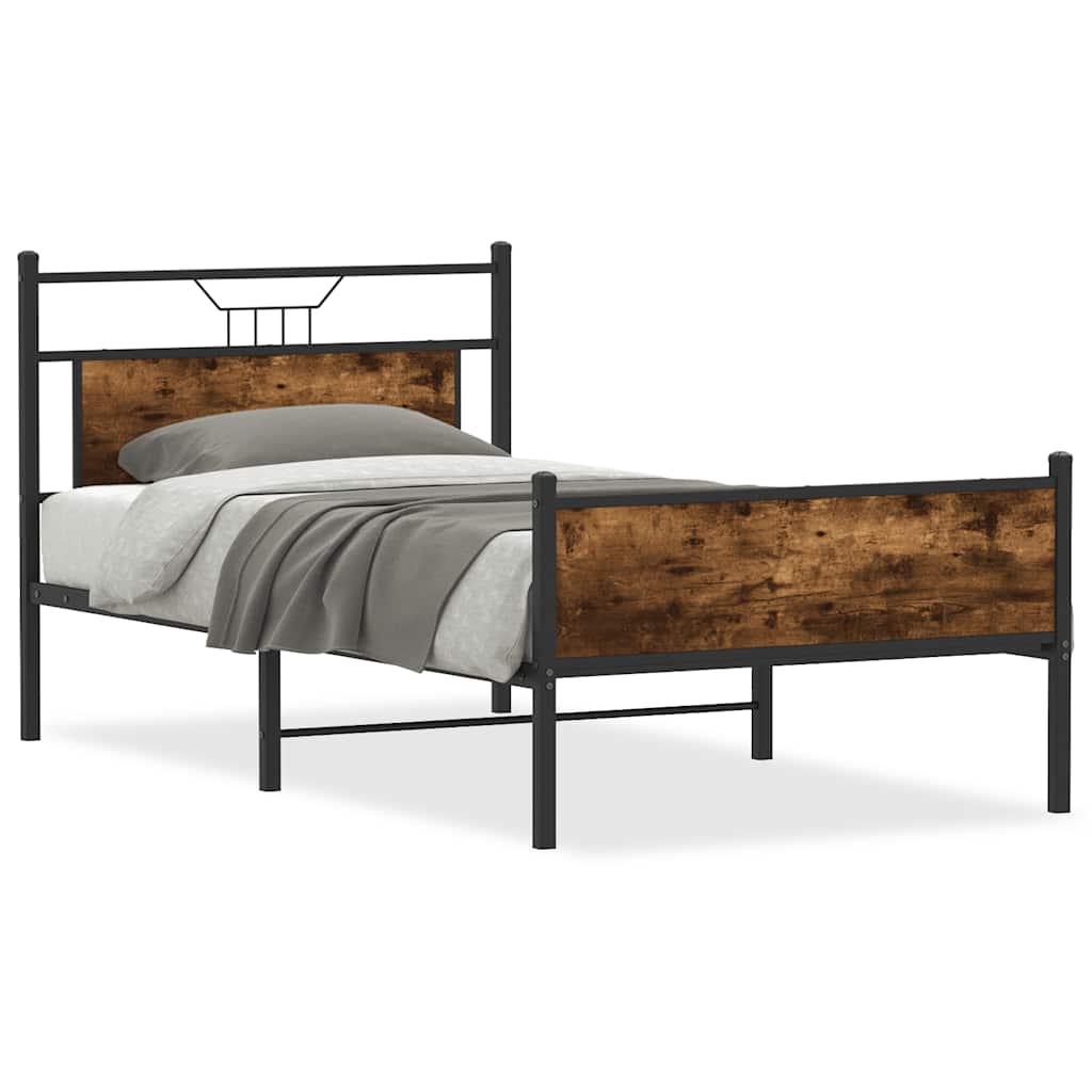 sengeramme uden madras 107x203 cm konstrueret træ røget eg
