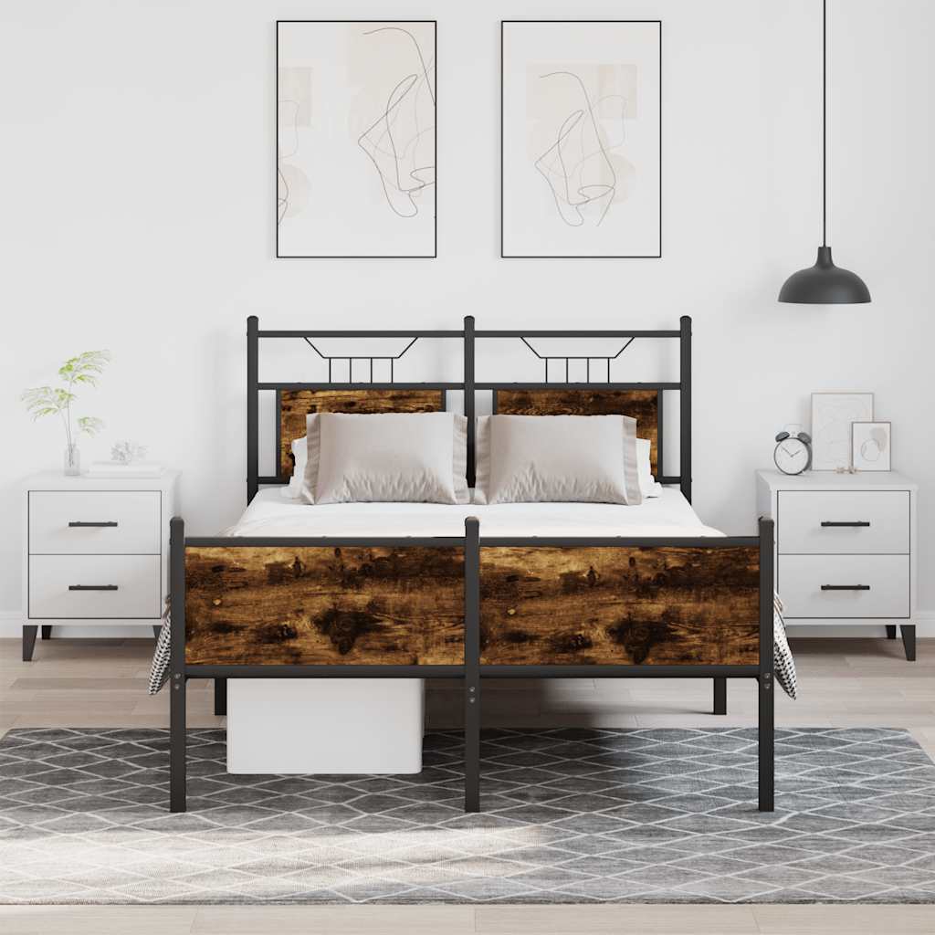 sengeramme 120x190 cm uden madras konstrueret træ røget eg