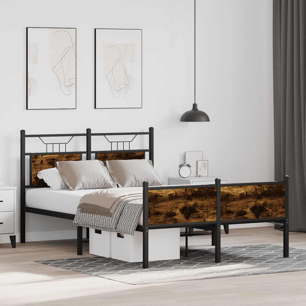 sengeramme 120x190 cm uden madras konstrueret træ røget eg