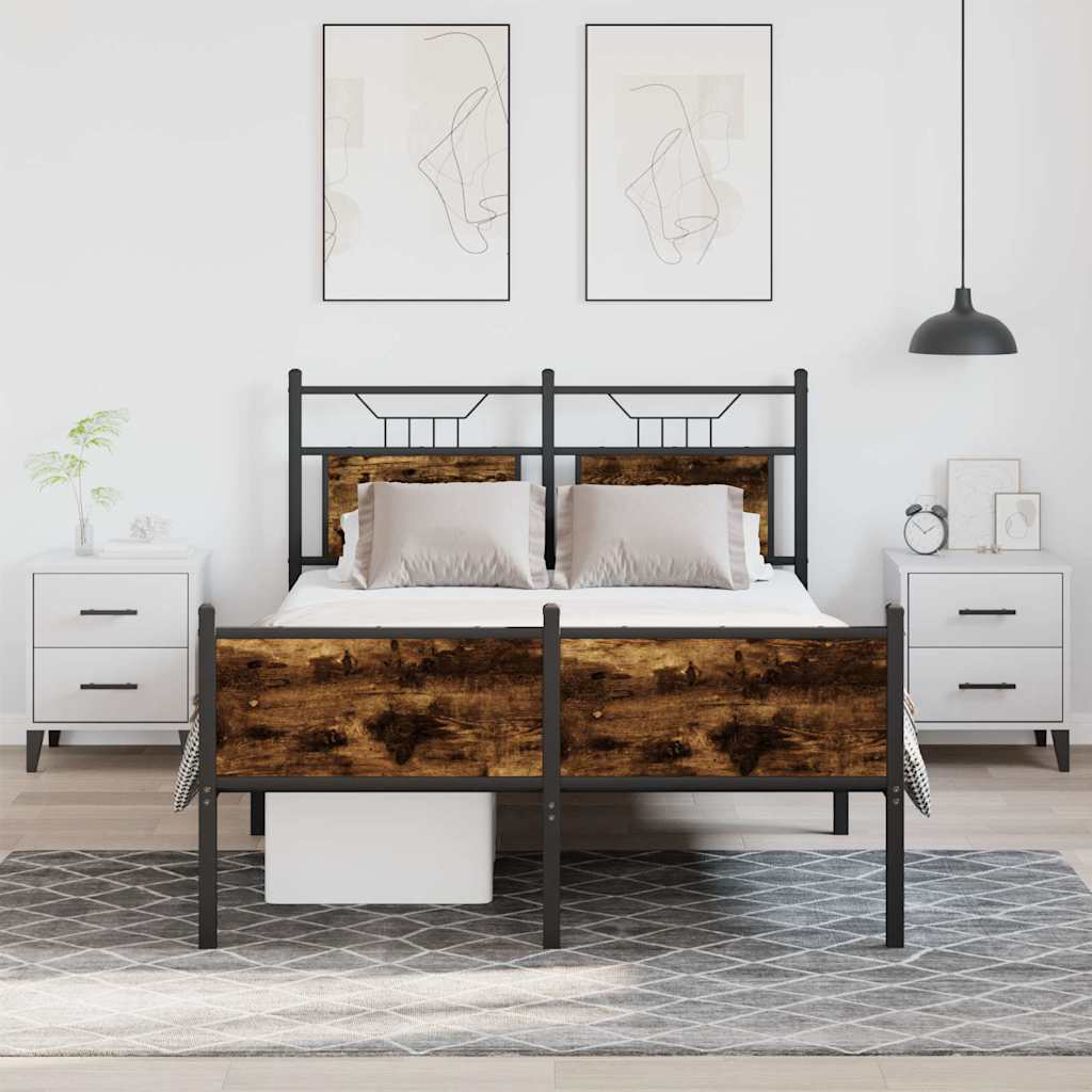 sengeramme 120x200 cm uden madras konstrueret træ røget eg