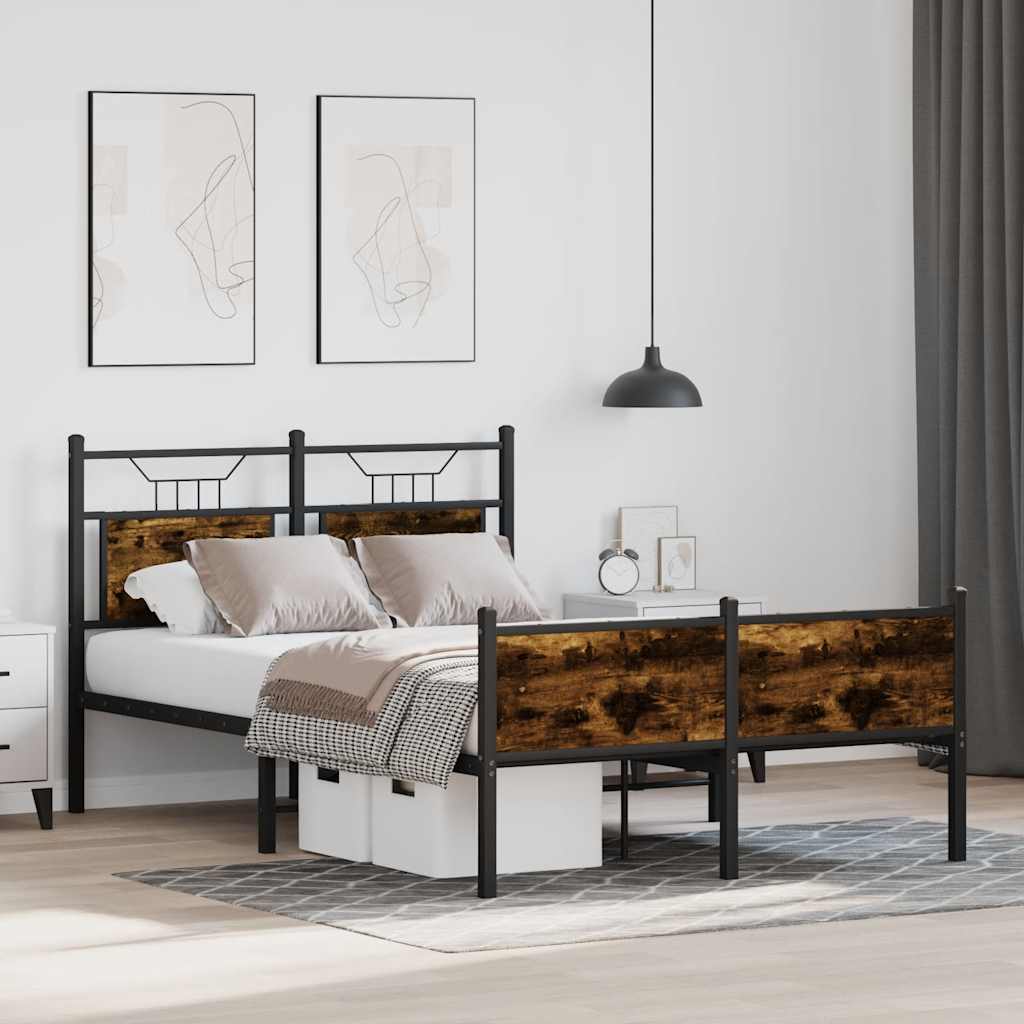 sengeramme 120x200 cm uden madras konstrueret træ røget eg