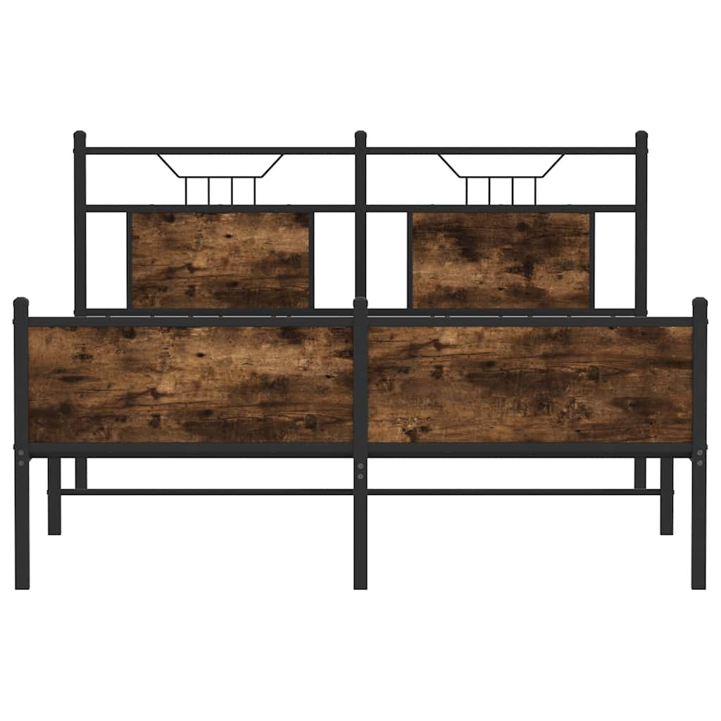 sengeramme 137x190 cm uden madras konstrueret træ røget eg