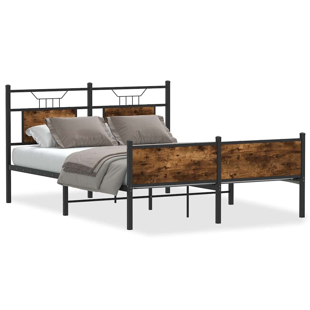 sengeramme 140x190 cm uden madras konstrueret træ røget eg