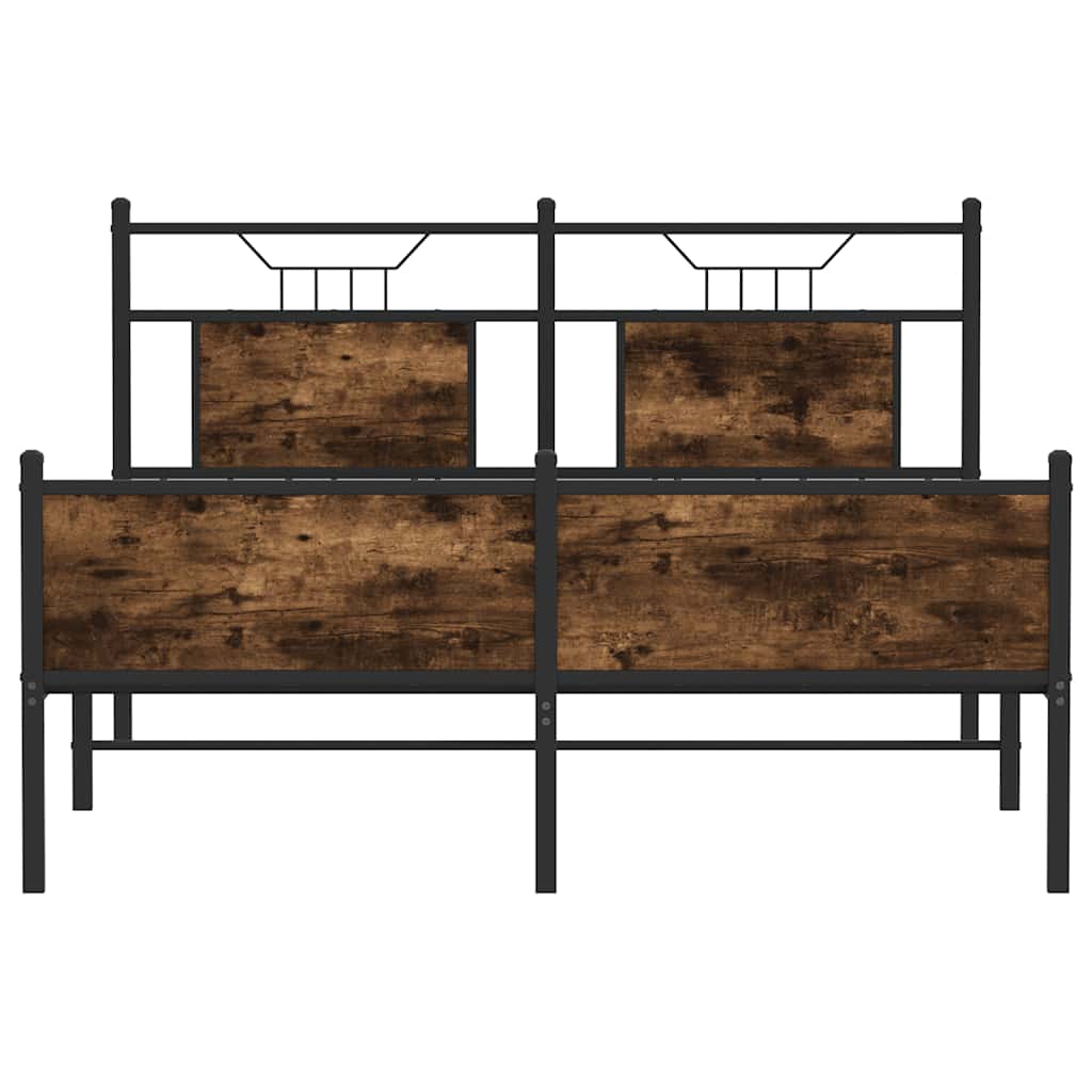 sengeramme 140x190 cm uden madras konstrueret træ røget eg