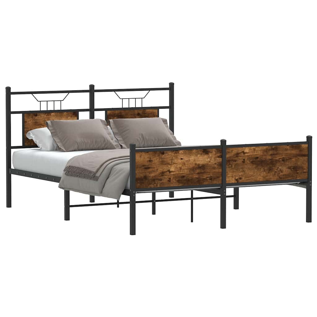 sengeramme 140x190 cm uden madras konstrueret træ røget eg