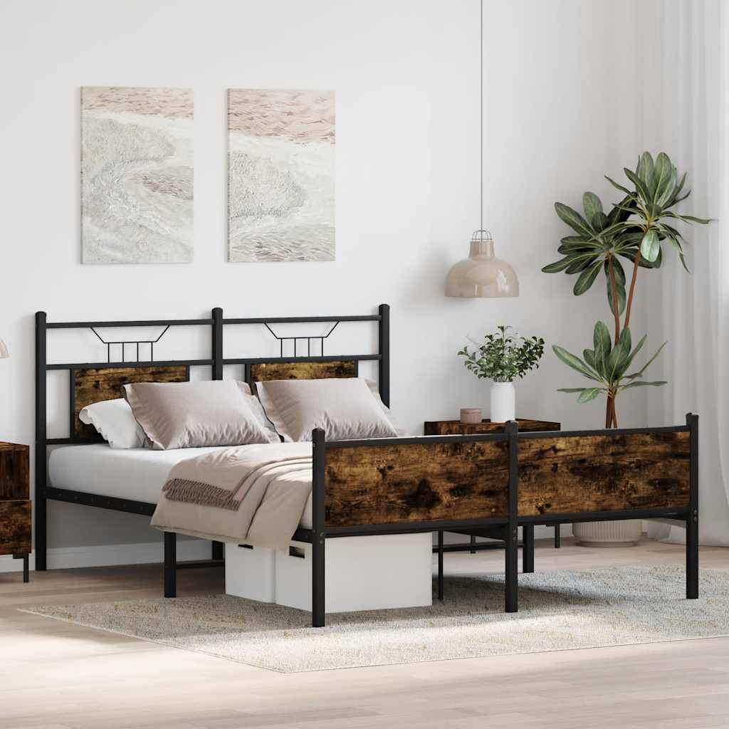 sengeramme 140x200 cm uden madras konstrueret træ røget eg