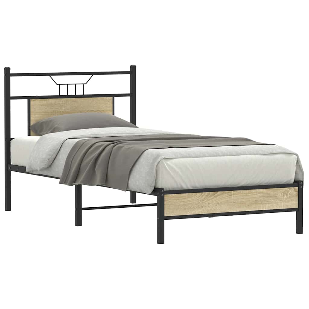 sengeramme 75x190 cm uden madras konstrueret træ sonoma-eg