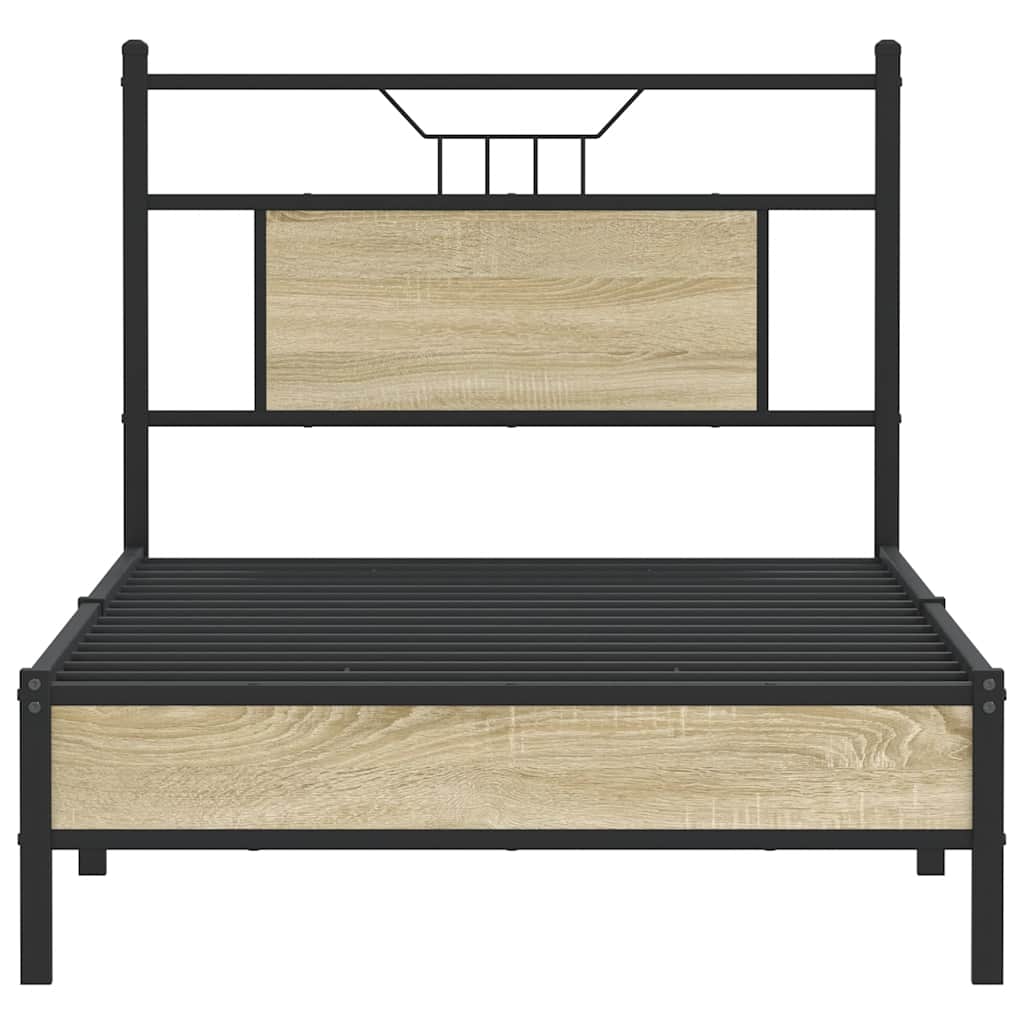 sengeramme 75x190 cm uden madras konstrueret træ sonoma-eg