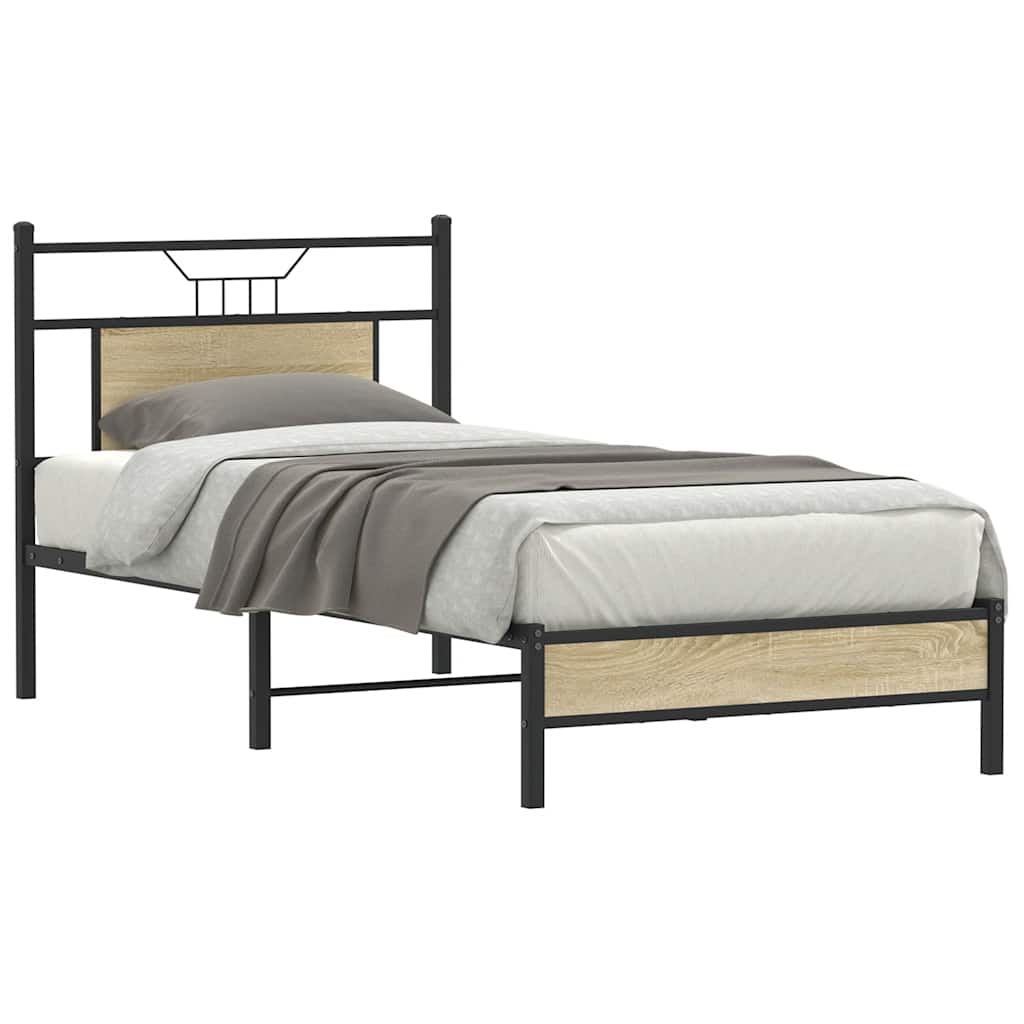 sengeramme 80x200 cm uden madras konstrueret træ sonoma-eg
