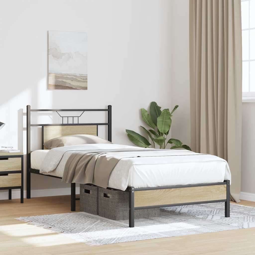 sengeramme 80x200 cm uden madras konstrueret træ sonoma-eg