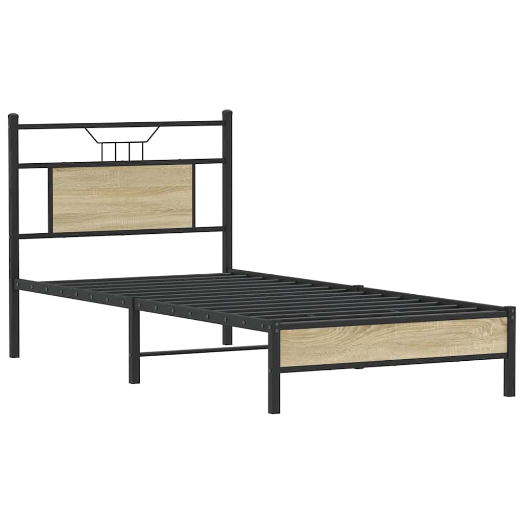 sengeramme 80x200 cm uden madras konstrueret træ sonoma-eg