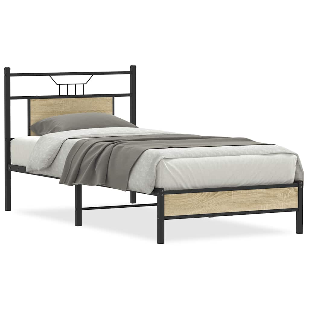 sengeramme 90x200 cm uden madras konstrueret træ sonoma-eg