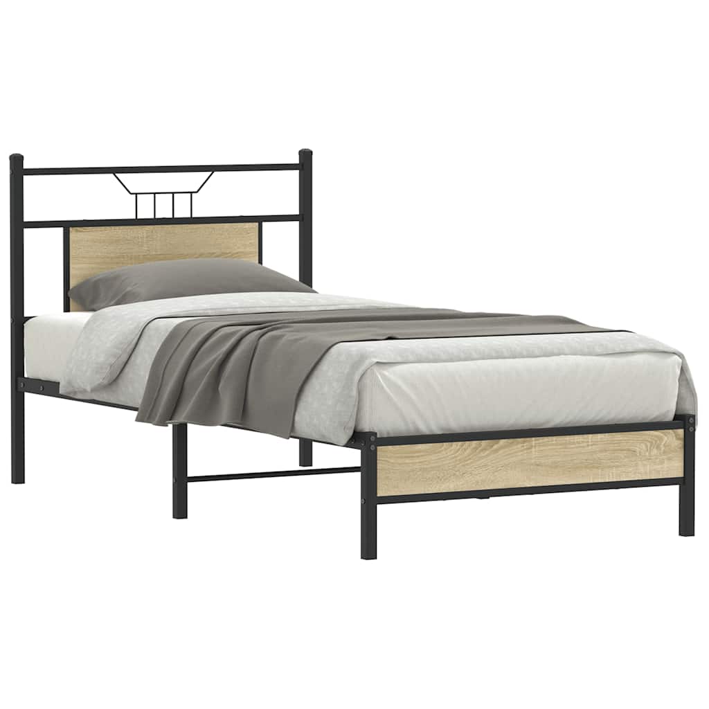sengeramme 90x200 cm uden madras konstrueret træ sonoma-eg