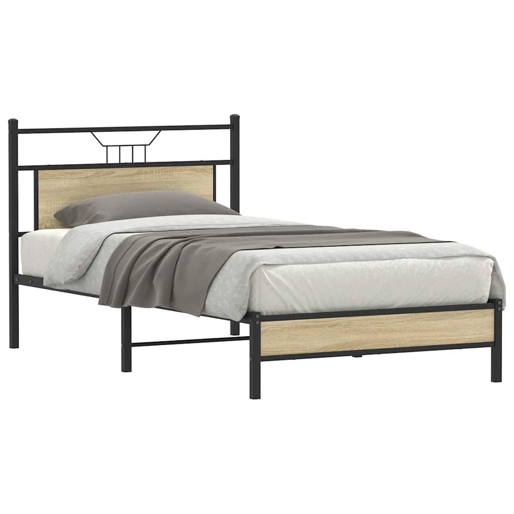 sengeramme 100x200 cm uden madras konstrueret træ sonoma-eg
