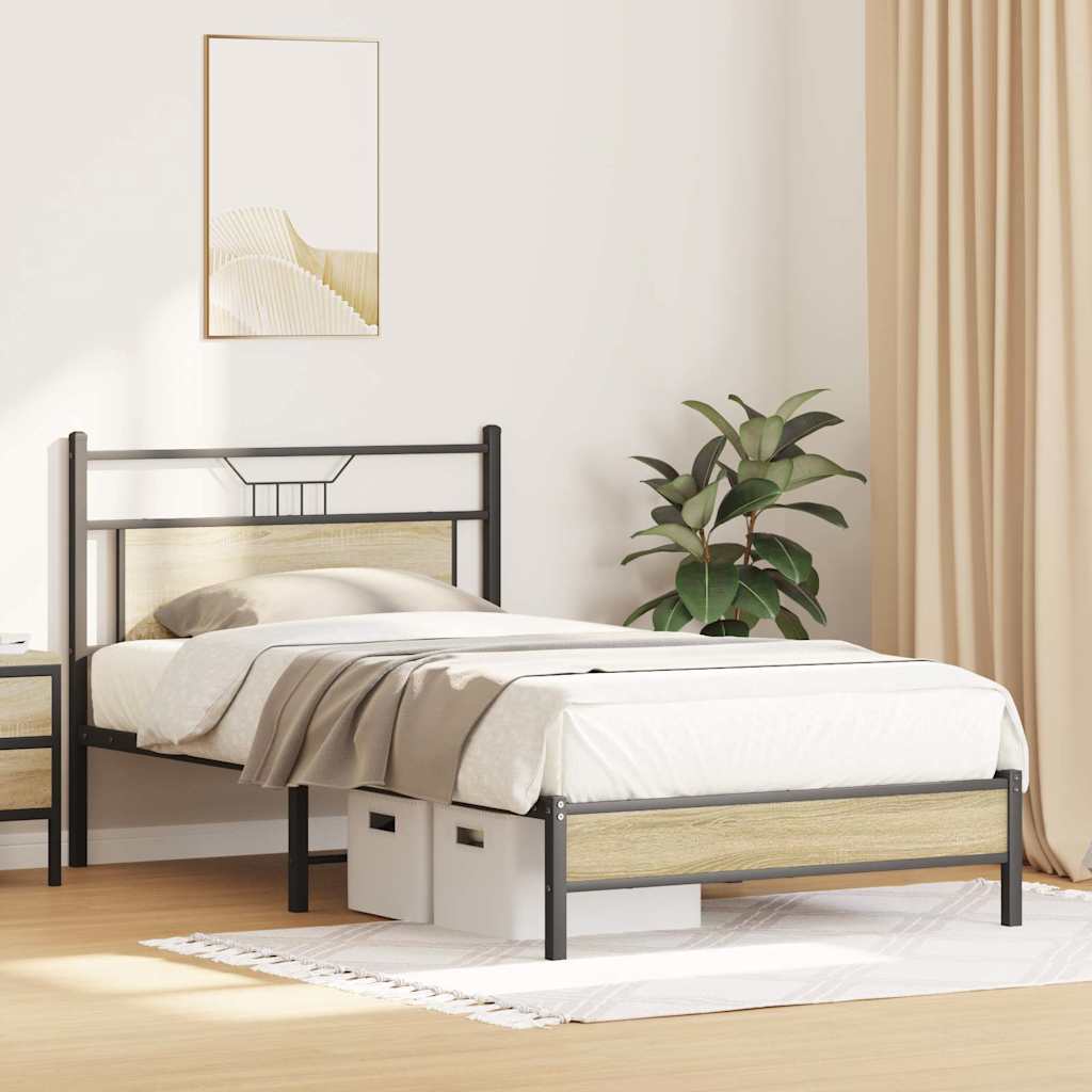 sengeramme 100x200 cm uden madras konstrueret træ sonoma-eg
