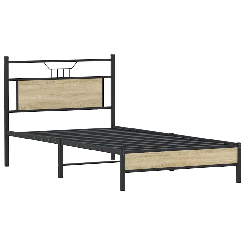 sengeramme 100x200 cm uden madras konstrueret træ sonoma-eg