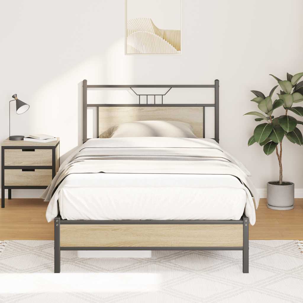 sengeramme 100x200 cm uden madras konstrueret træ sonoma-eg