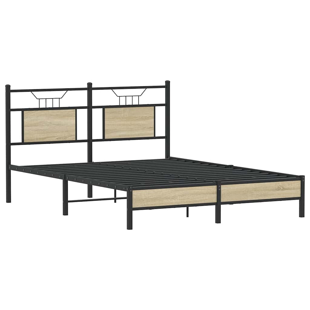 sengeramme 137x190 cm uden madras konstrueret træ sonoma-eg