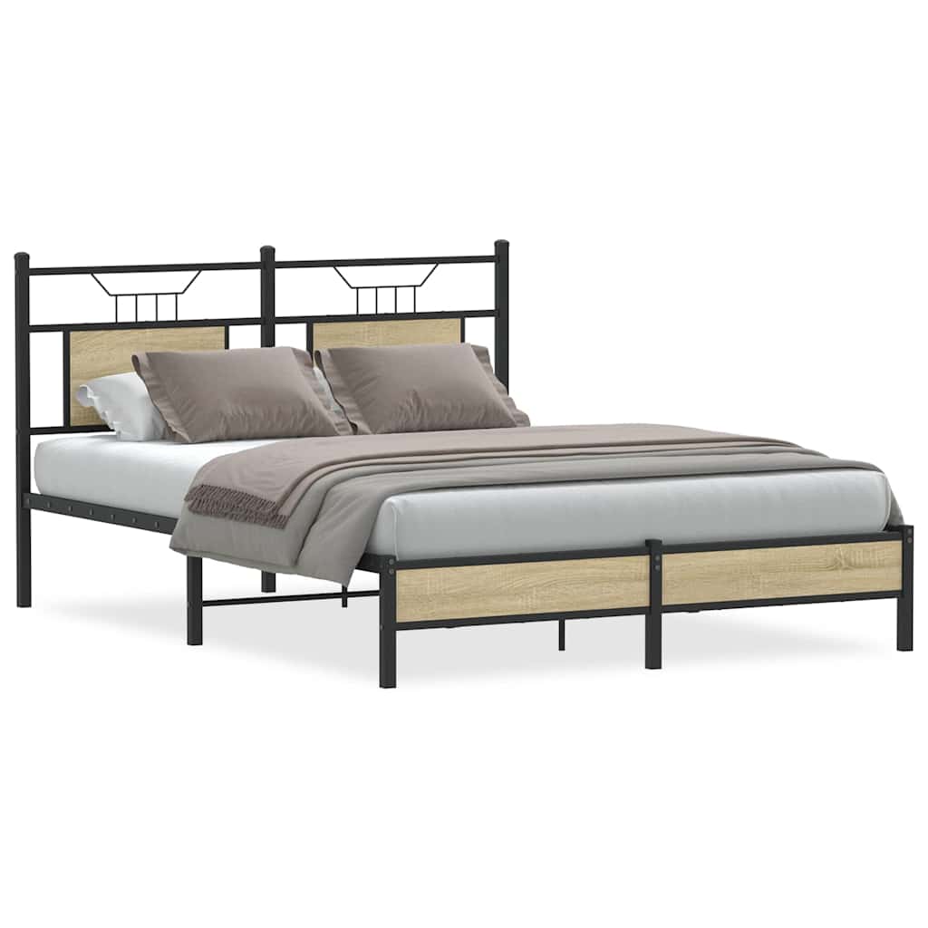 sengeramme 140x190 cm uden madras konstrueret træ sonoma-eg