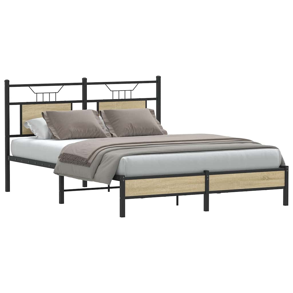 sengeramme 140x190 cm uden madras konstrueret træ sonoma-eg