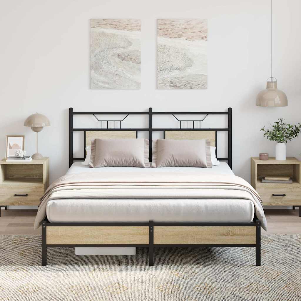 sengeramme 140x190 cm uden madras konstrueret træ sonoma-eg