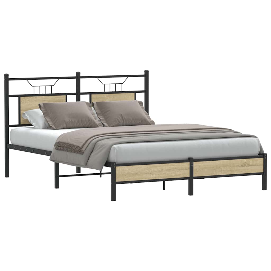 sengeramme 140x200 cm uden madras konstrueret træ sonoma-eg