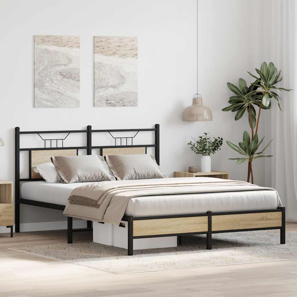 sengeramme 140x200 cm uden madras konstrueret træ sonoma-eg