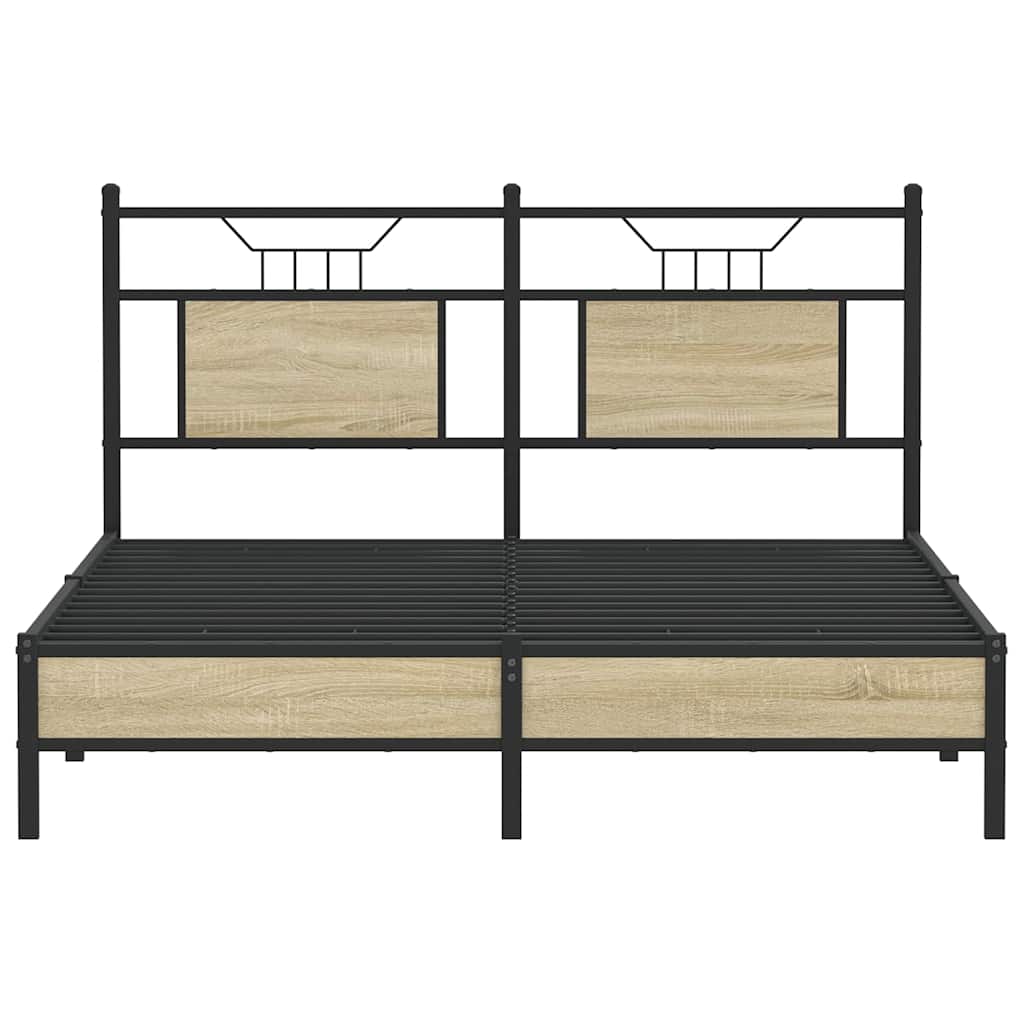 sengeramme 140x200 cm uden madras konstrueret træ sonoma-eg
