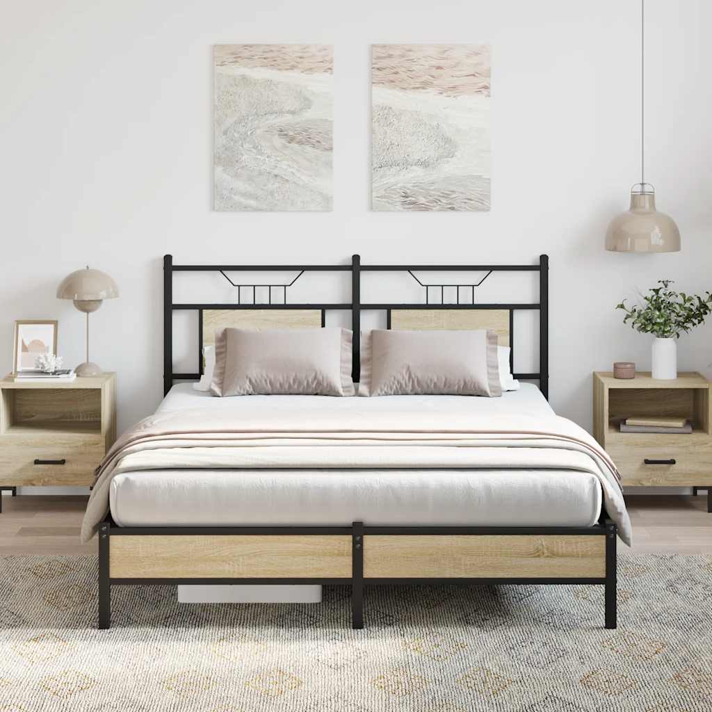 sengeramme 140x200 cm uden madras konstrueret træ sonoma-eg
