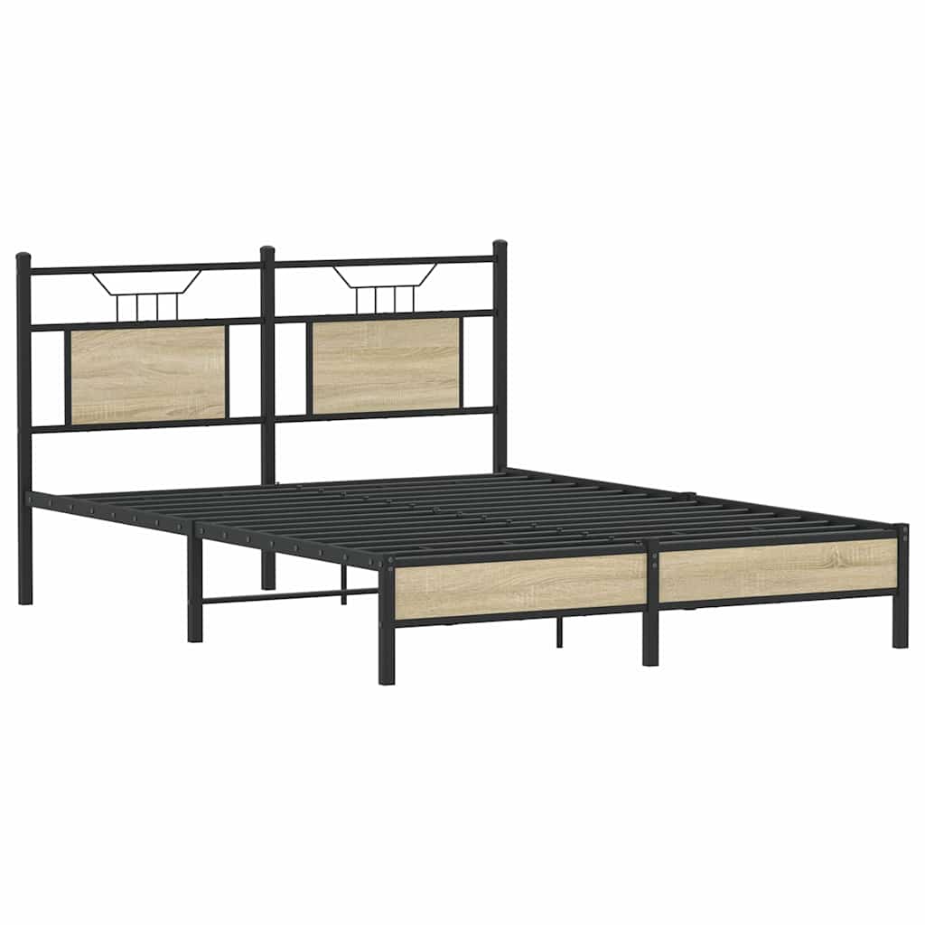 sengeramme 150x200 cm uden madras konstrueret træ sonoma-eg