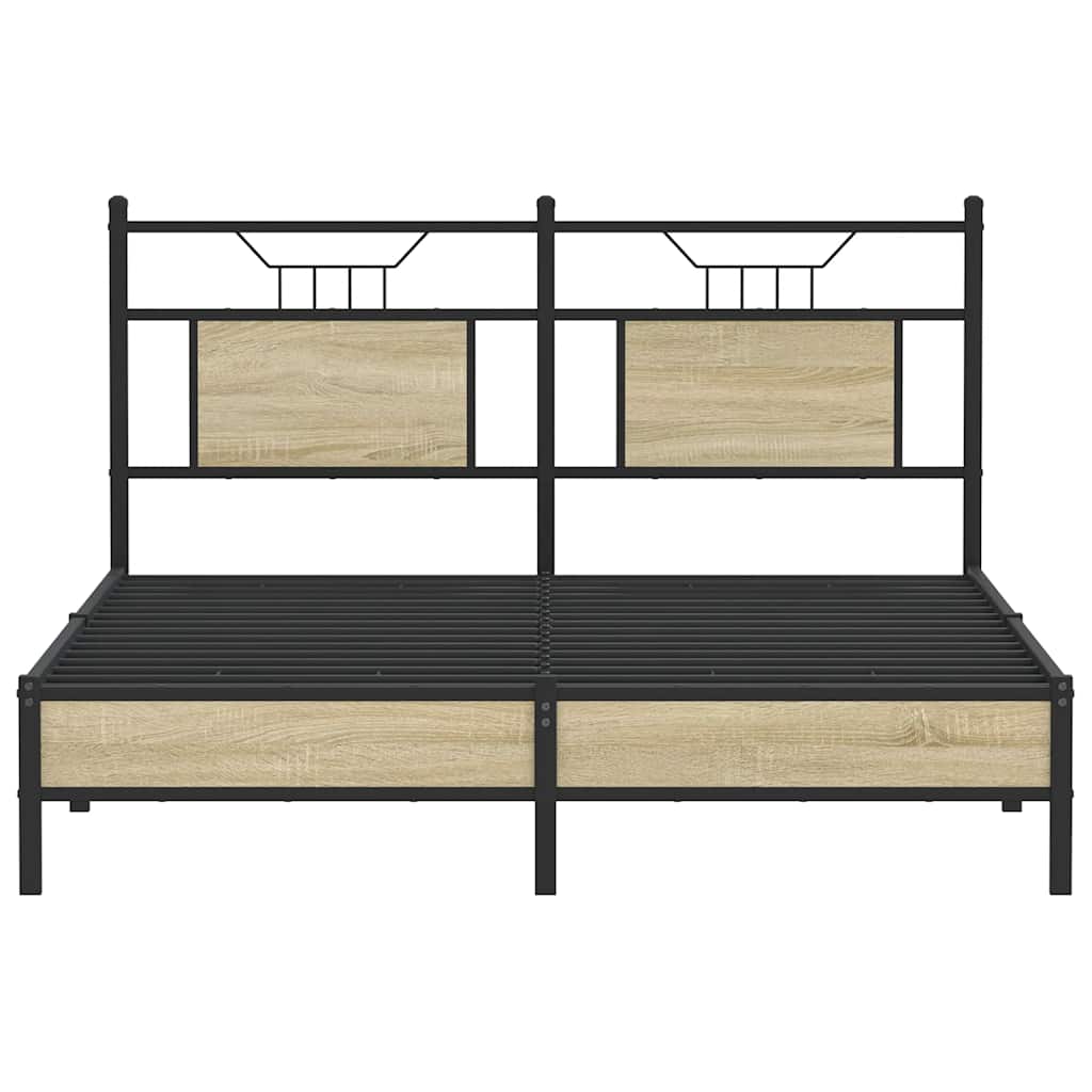 sengeramme 150x200 cm uden madras konstrueret træ sonoma-eg