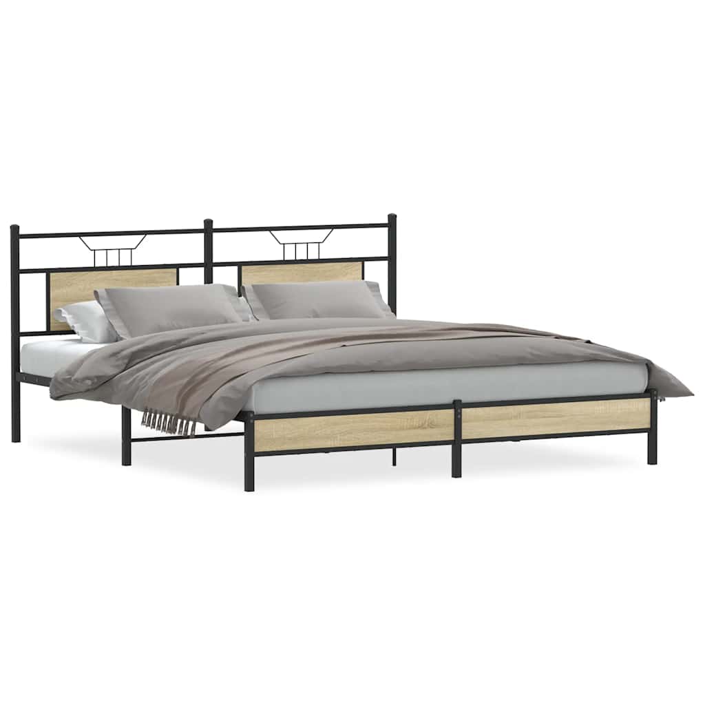 sengeramme 160x200 cm uden madras konstrueret træ sonoma-eg