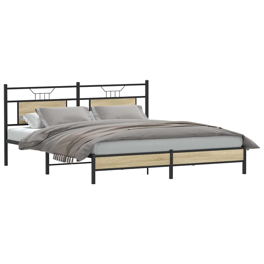 sengeramme 160x200 cm uden madras konstrueret træ sonoma-eg