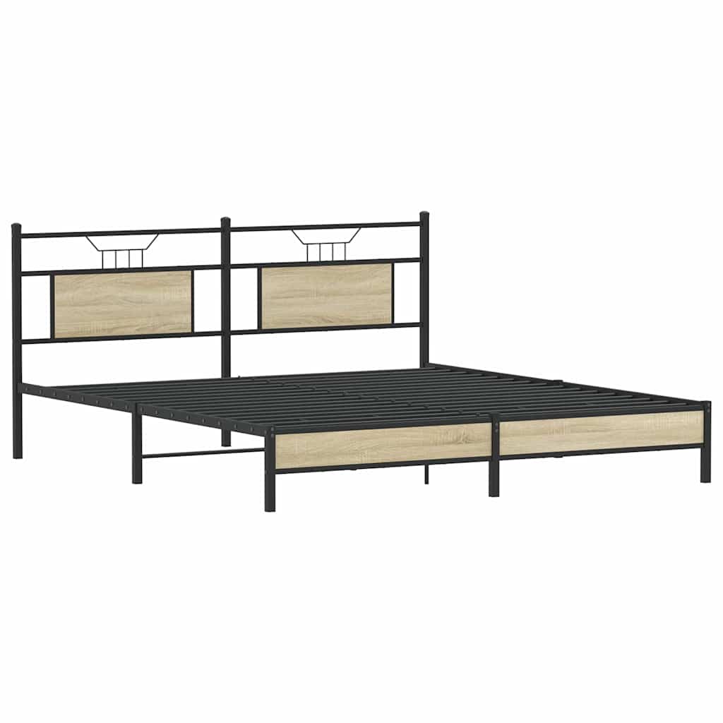 sengeramme 160x200 cm uden madras konstrueret træ sonoma-eg