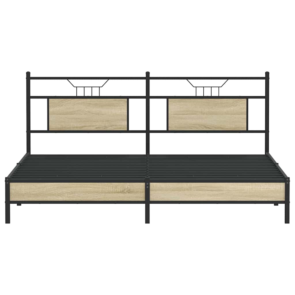 sengeramme 160x200 cm uden madras konstrueret træ sonoma-eg