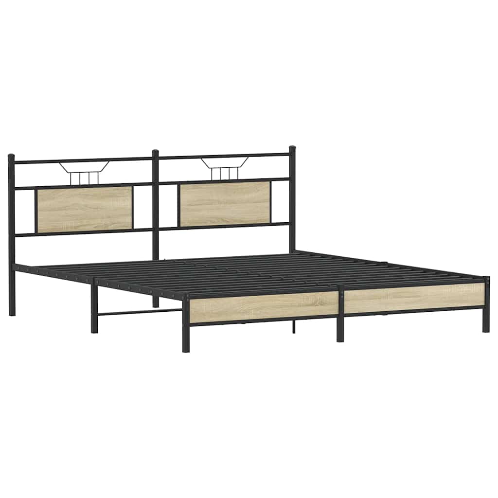 sengeramme uden madras 183x203 cm konstrueret træ sonoma-eg