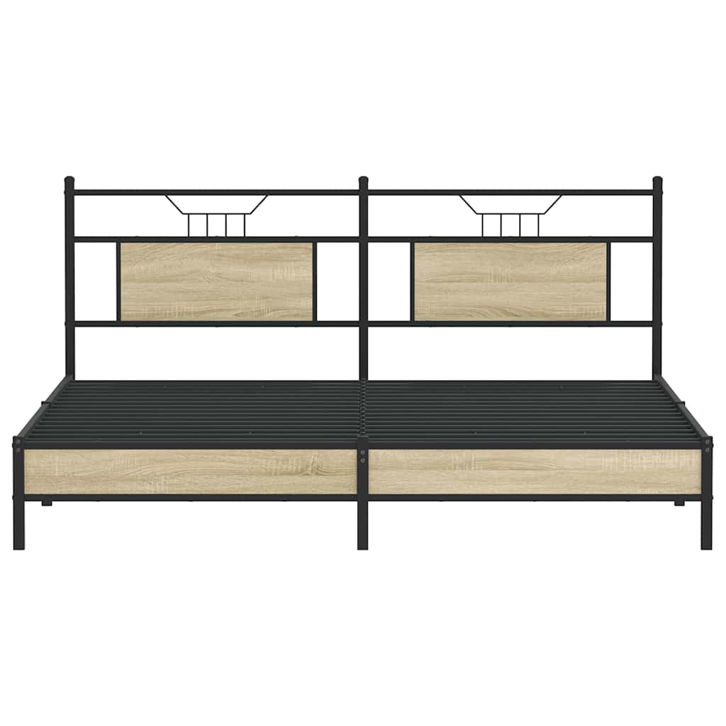 sengeramme uden madras 183x203 cm konstrueret træ sonoma-eg