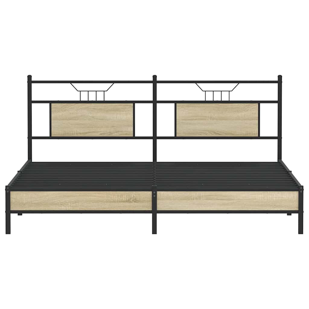 sengeramme uden madras 183x213 cm konstrueret træ sonoma-eg