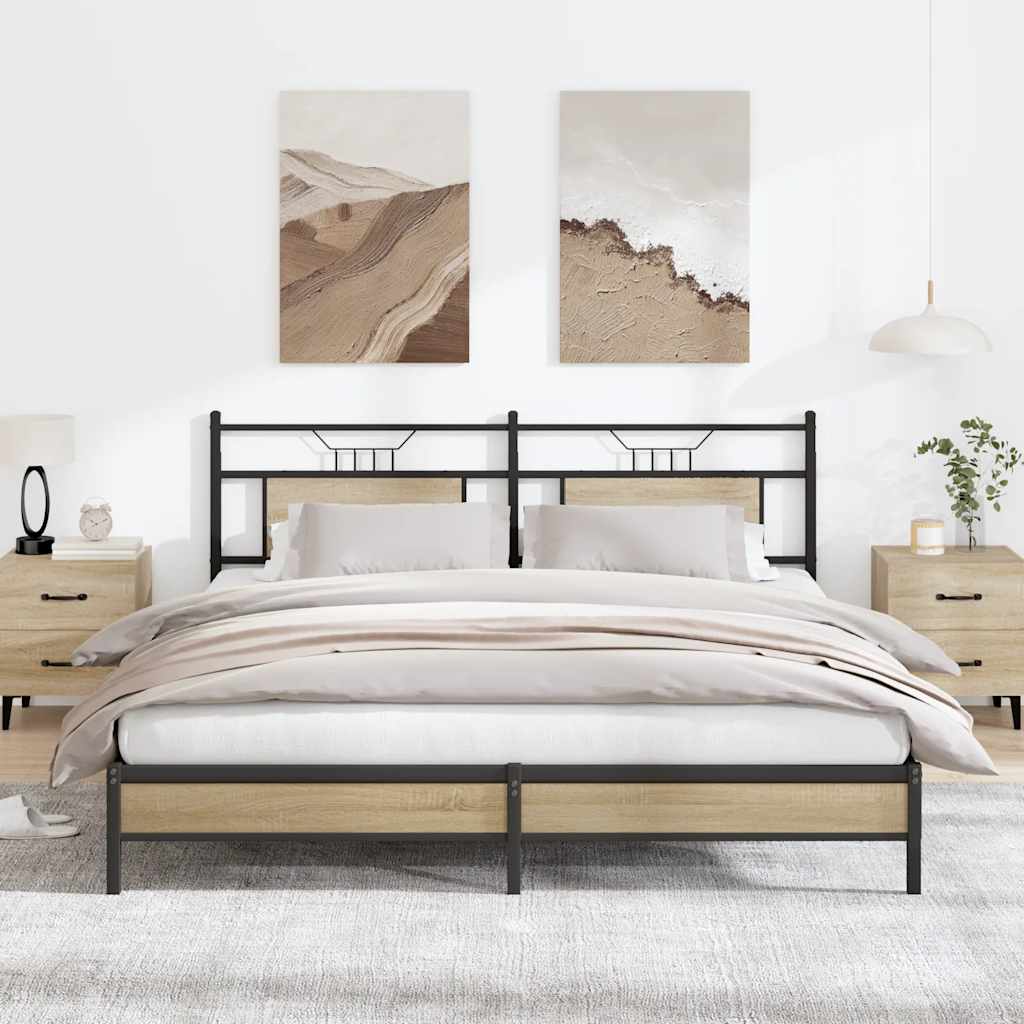 sengeramme uden madras 183x213 cm konstrueret træ sonoma-eg