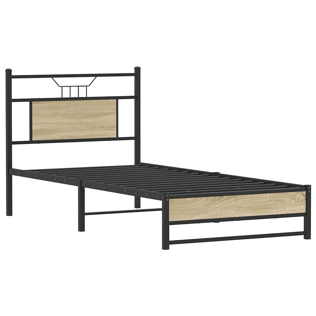 sengeramme 75x190 cm uden madras konstrueret træ sonoma-eg