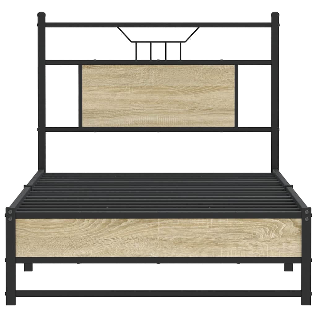 sengeramme 75x190 cm uden madras konstrueret træ sonoma-eg