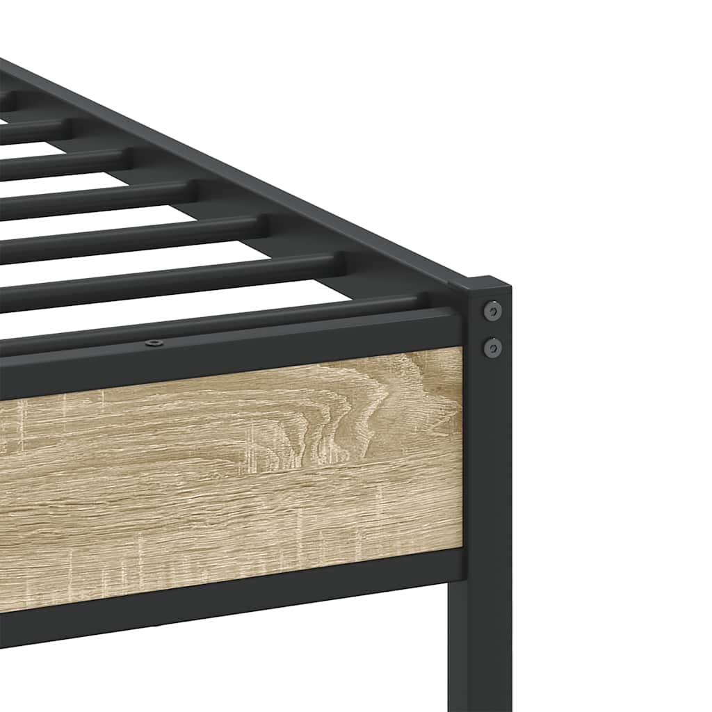 sengeramme 75x190 cm uden madras konstrueret træ sonoma-eg